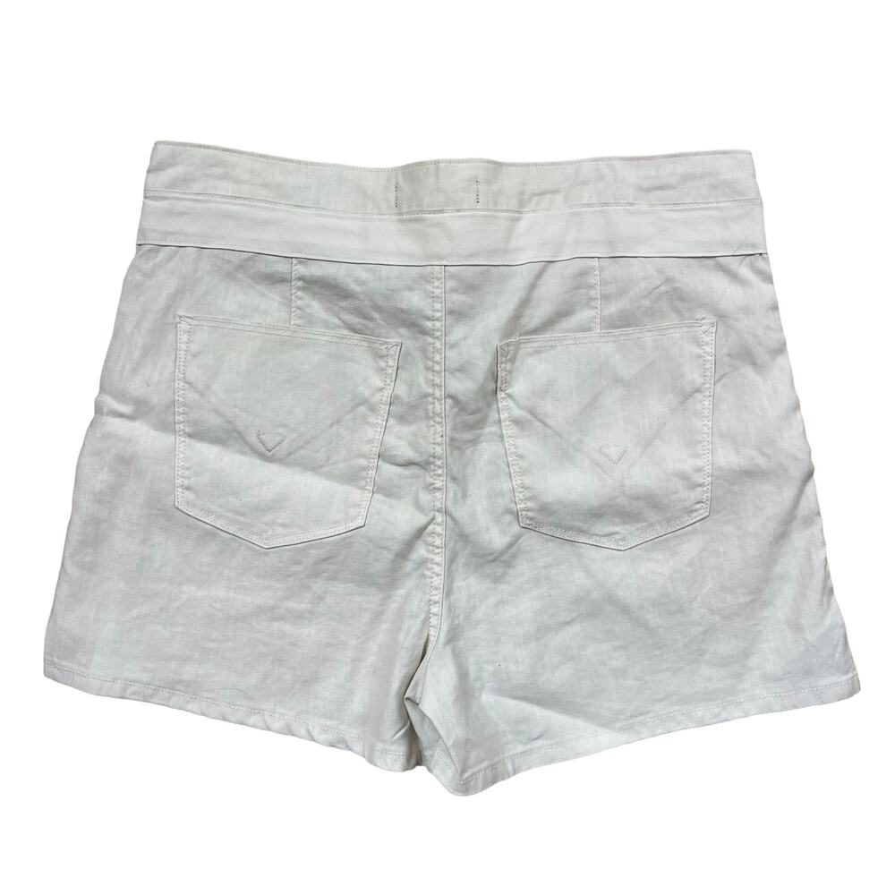 Hudson Pleated Paper Bag Waist Shorts Linen Blend Beige Womens Size 26 High Rise - Picture 5 of 7